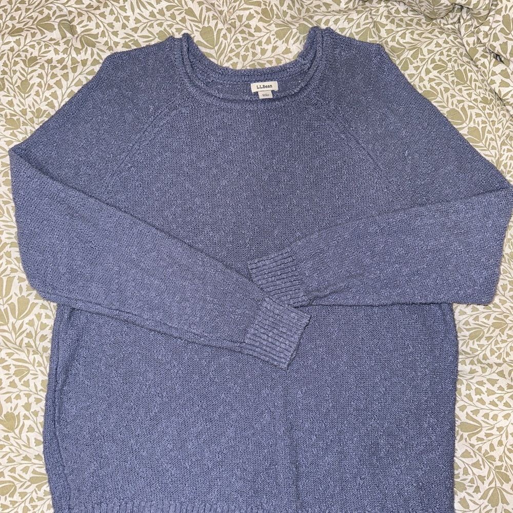 L.L. Bean Men's Heathered Blue Crewneck Sweater